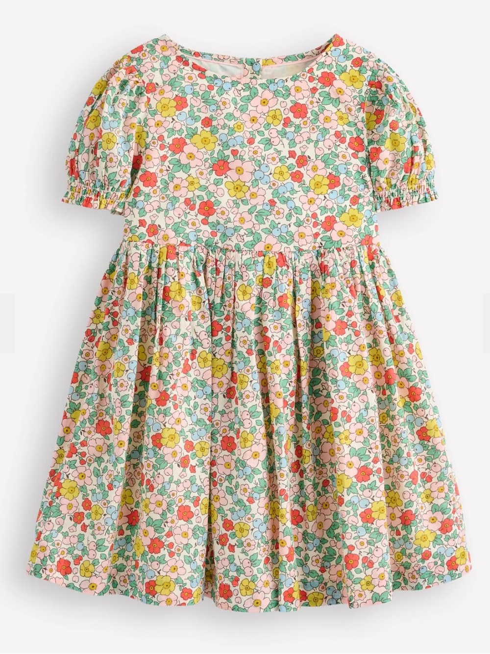Mini Boden Madeline woven puff sleeve floral dress